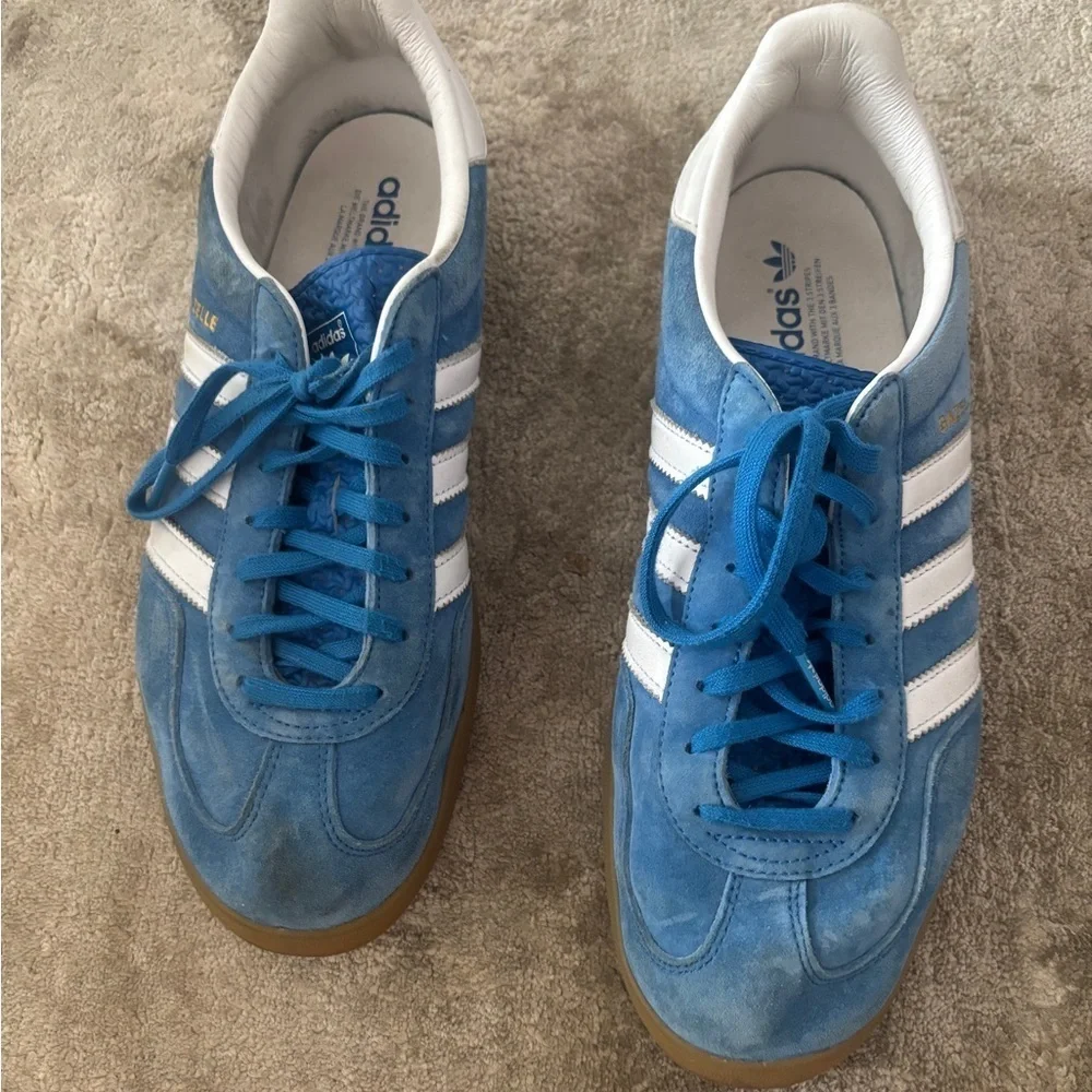 Adidas Gazelle Indoor Blue with White Accents Size 10